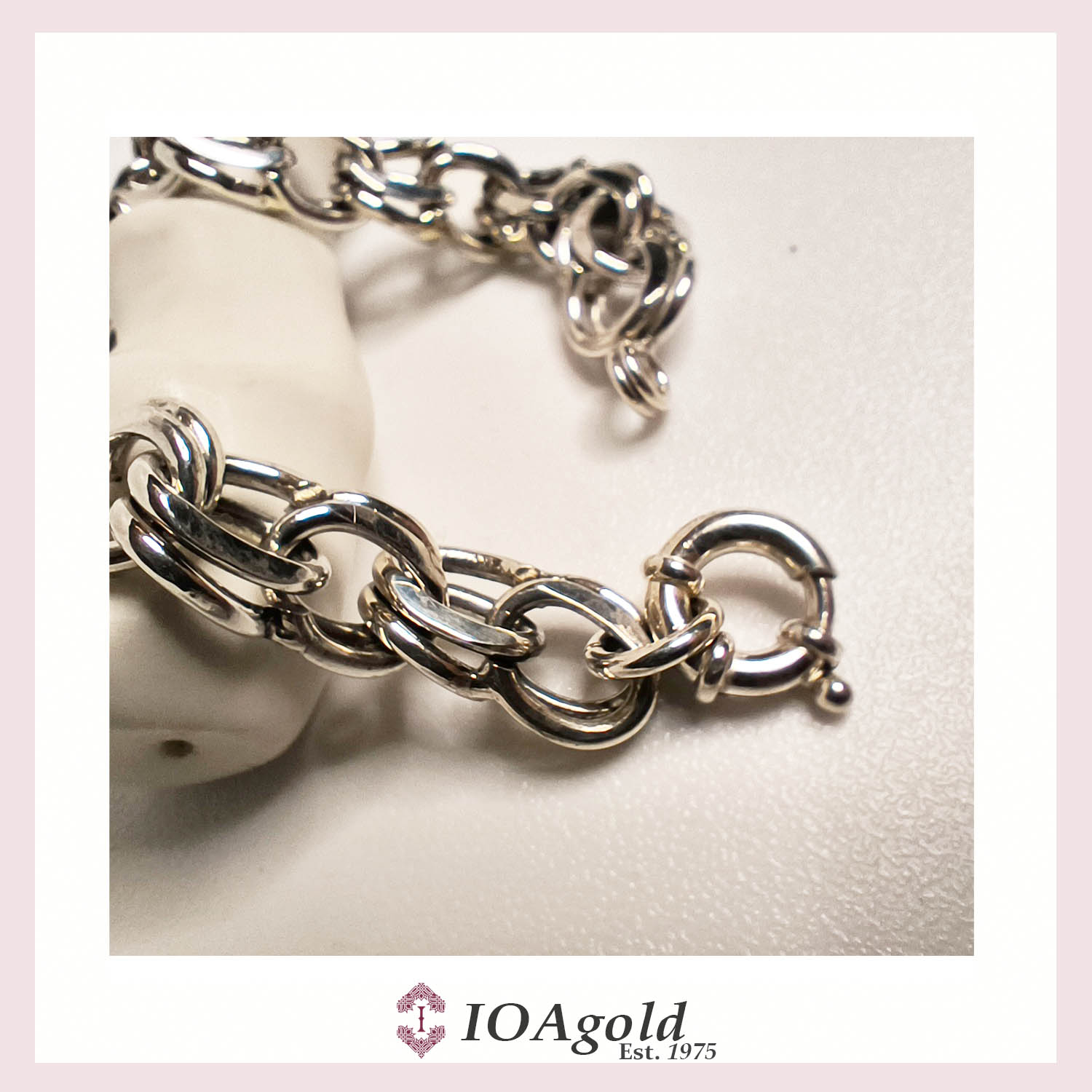 Garibaldi silver bracelet OVAL link flat polished a