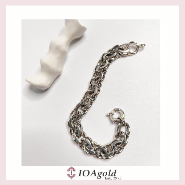 Garibaldi silver bracelet with filed Oval links