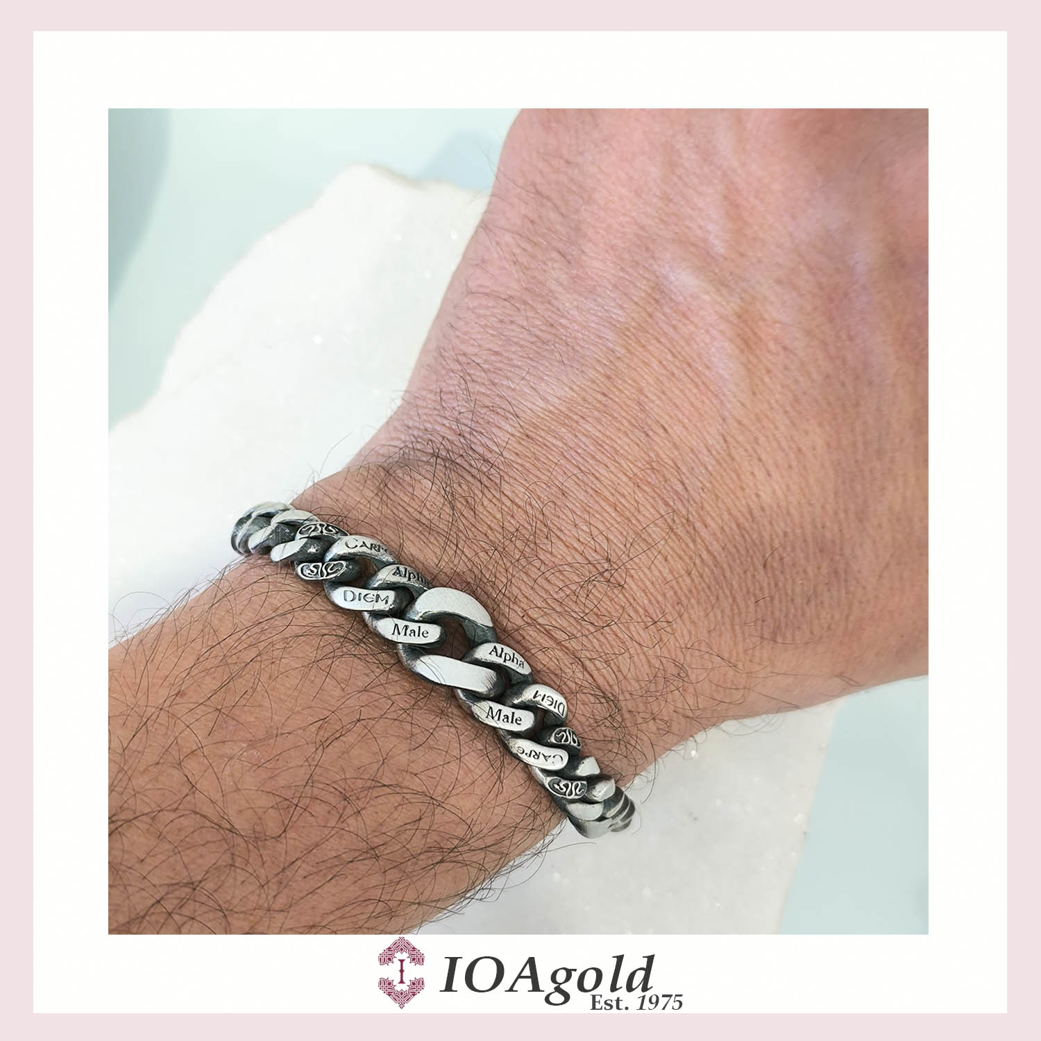 IOA-alpha male cuban bracelet – matte d IOA-alpha male cuban bracelet – matte d