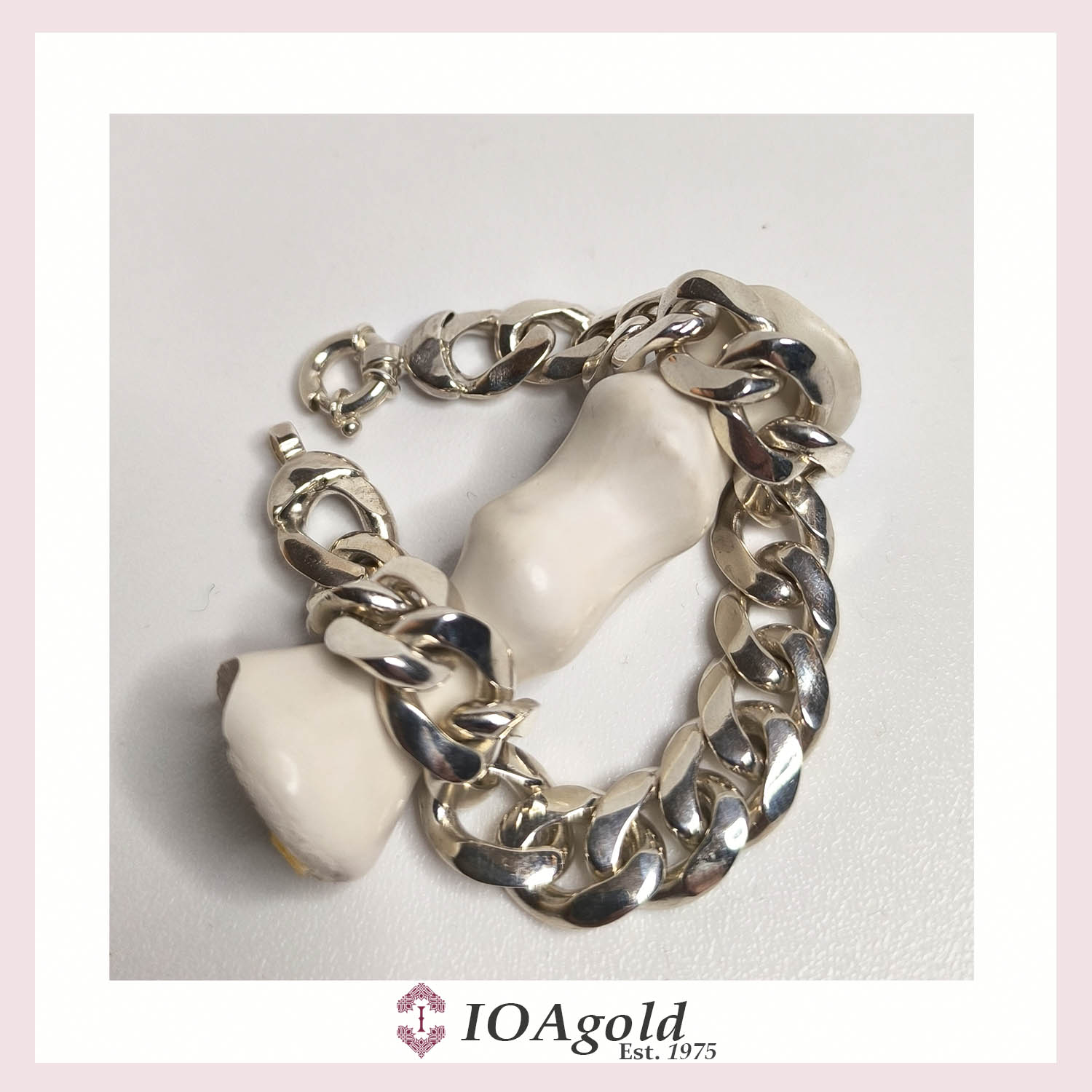 IOA – cuban bracelet polished curved b