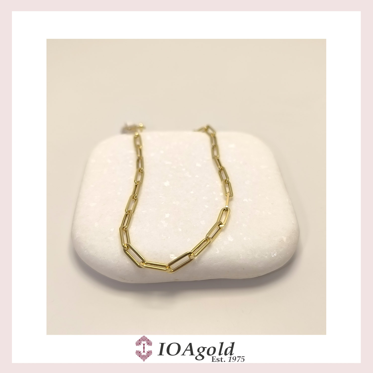 IOA-gold 14k bracelet Papper clip v1 c