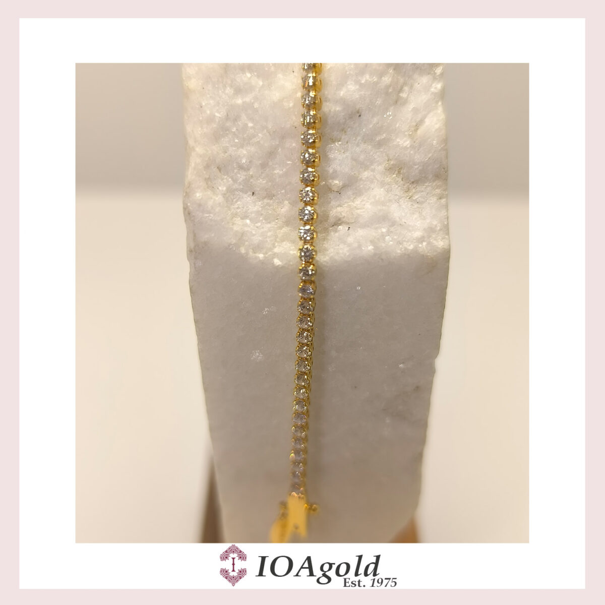 IOA-gold 14k bracelet -white zircon stones bov IOA-gold 14k bracelet -white zircon stones bov