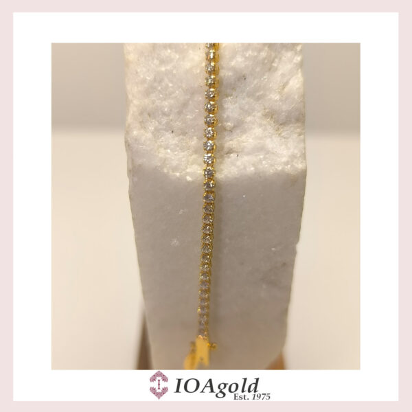 Gold 14k ”tennis”  bracelet with white zirconia stones -bovo1