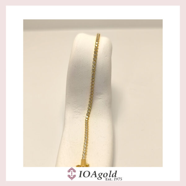 Gold 14k ”tennis”  bracelet with white zirconia stones -bovo1