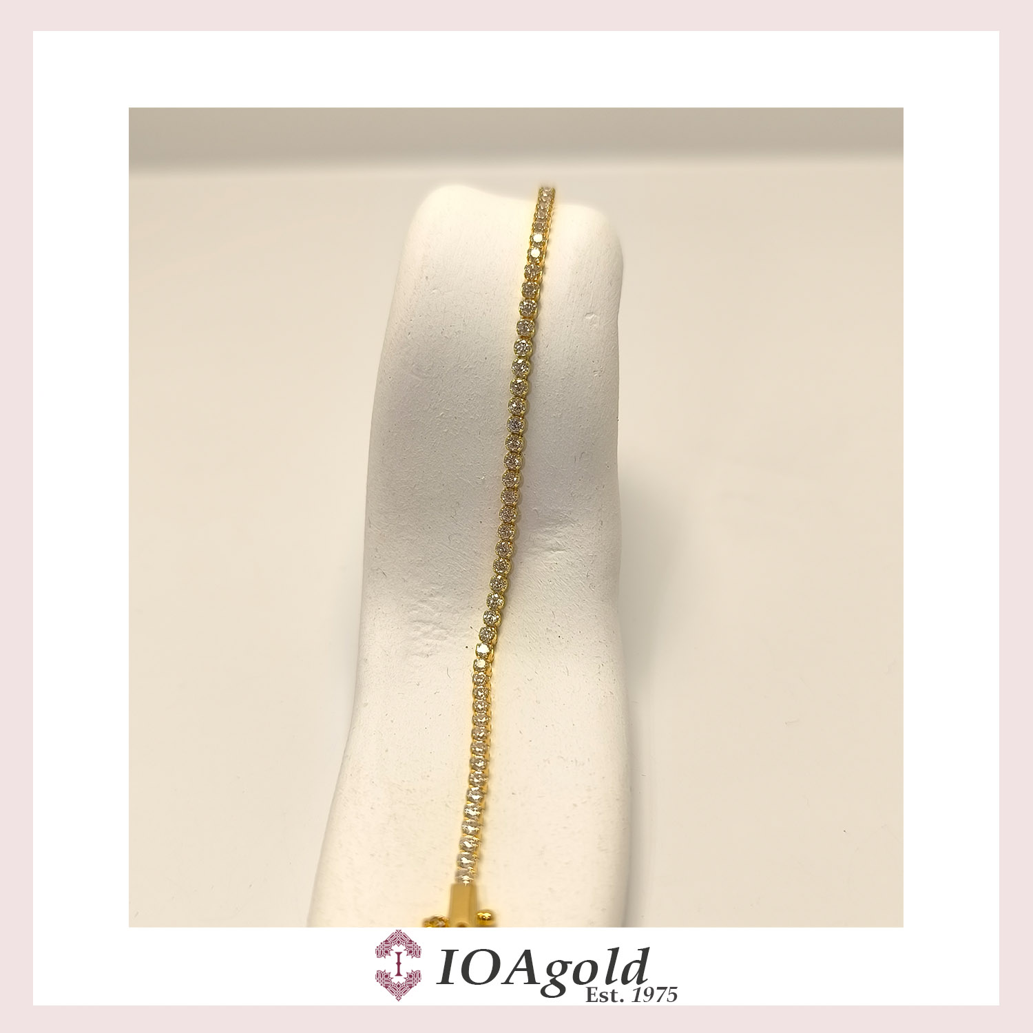 IOA-gold 14k bracelet -white zircon stones bov c IOA-gold 14k bracelet -white zircon stones bov c