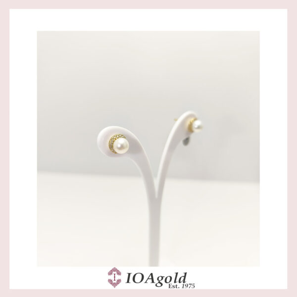 Yellow gold 14k earrings – Pearl
