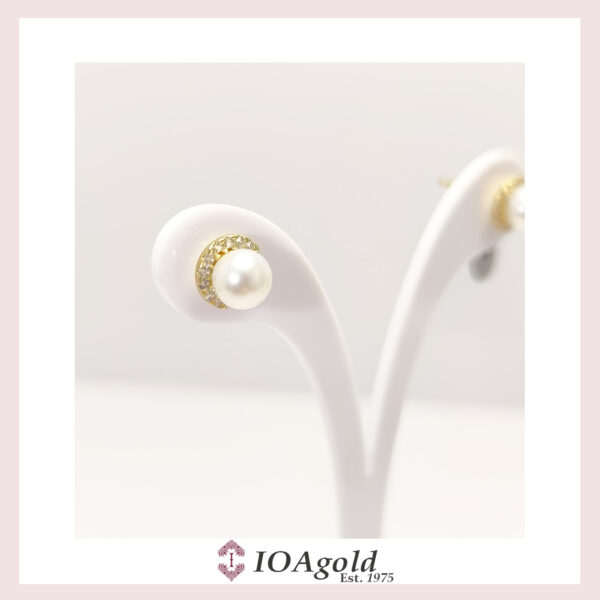 Yellow gold 14k earrings – Pearl