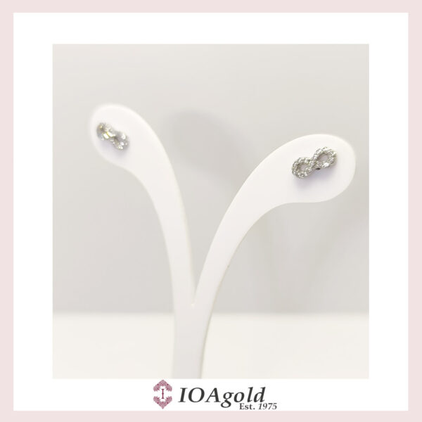 White gold 14k earrings-infinity
