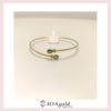 ioa-gold 14k cuff – Green pear and white zirconia stones b ioa-gold 14k cuff – Green pear and white zirconia stones b