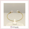ioa-gold 14k cuff – Pearls and white zirconia stones c