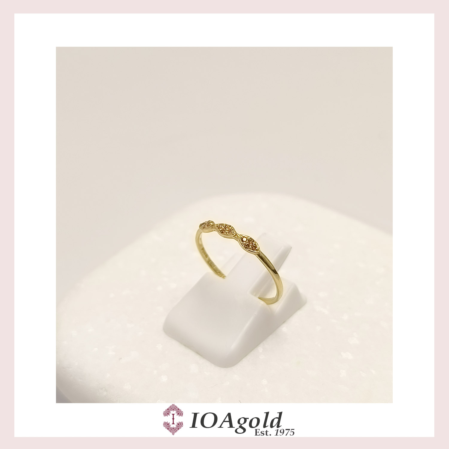 petit ring 3 parts -Brown stones b