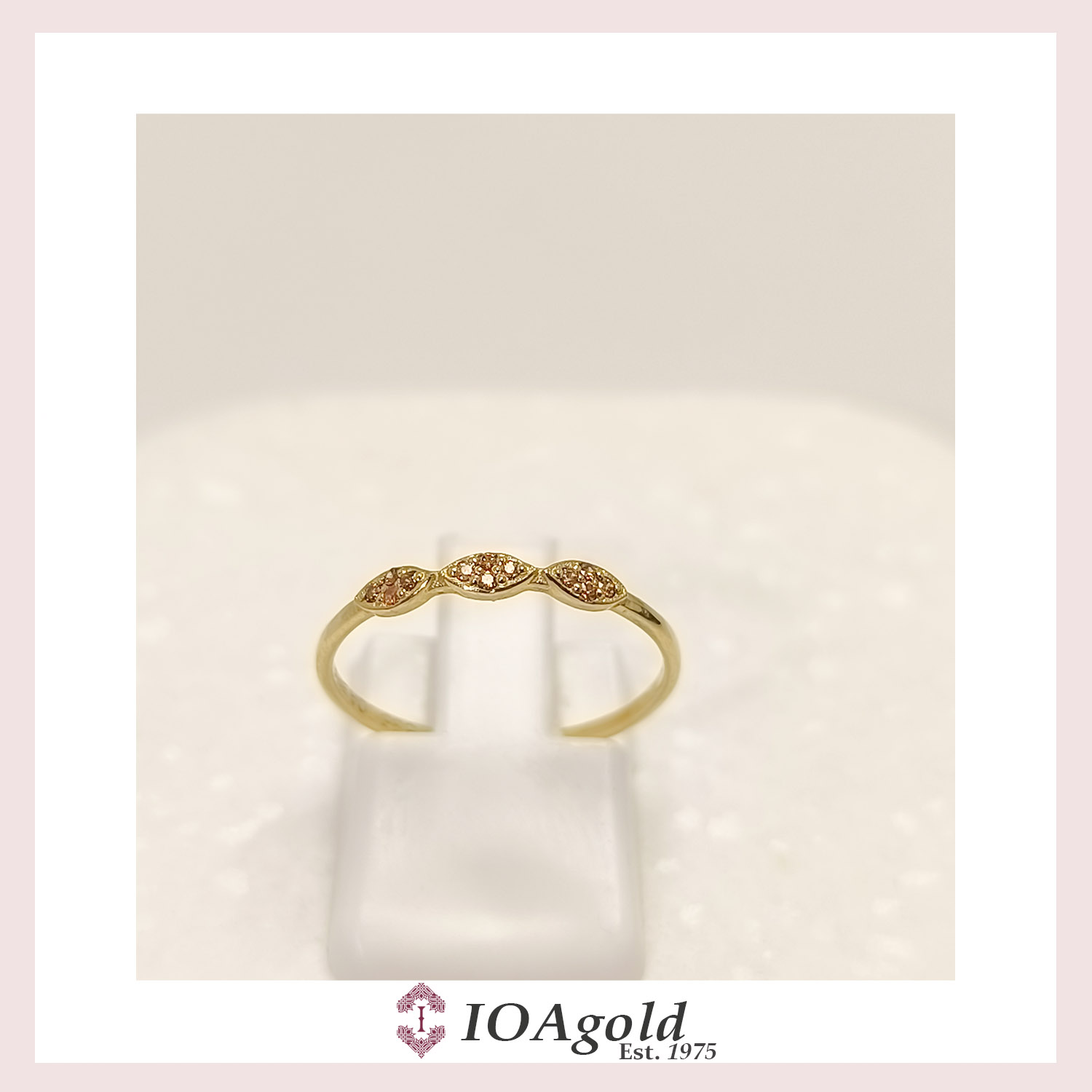 petit ring 3 parts -Brown stones c