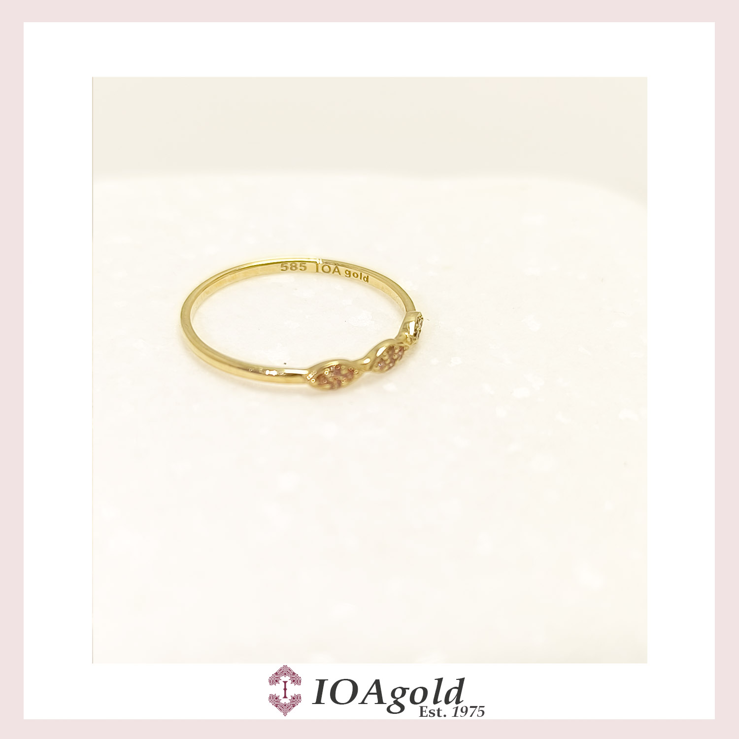 petit ring 3 parts -Brown stones d