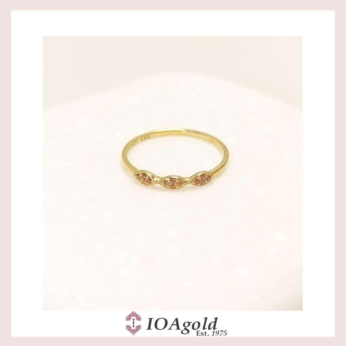 petit ring 3 parts -Brown stones e petit ring 3 parts -Brown stones e