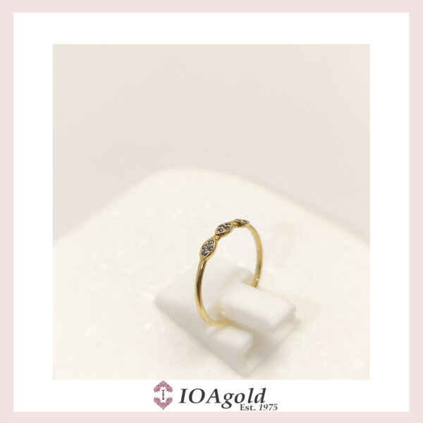Gold ring 14k – petit sweet3 Dark blue stones