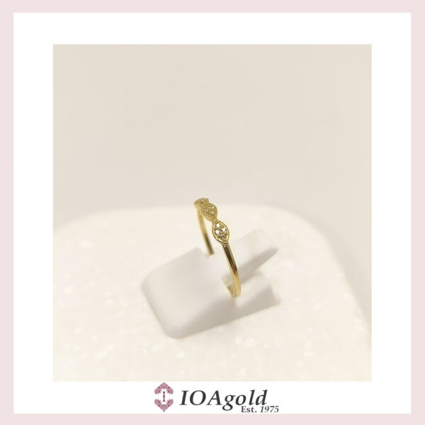 Gold ring 14k – petit sweet3 white stones
