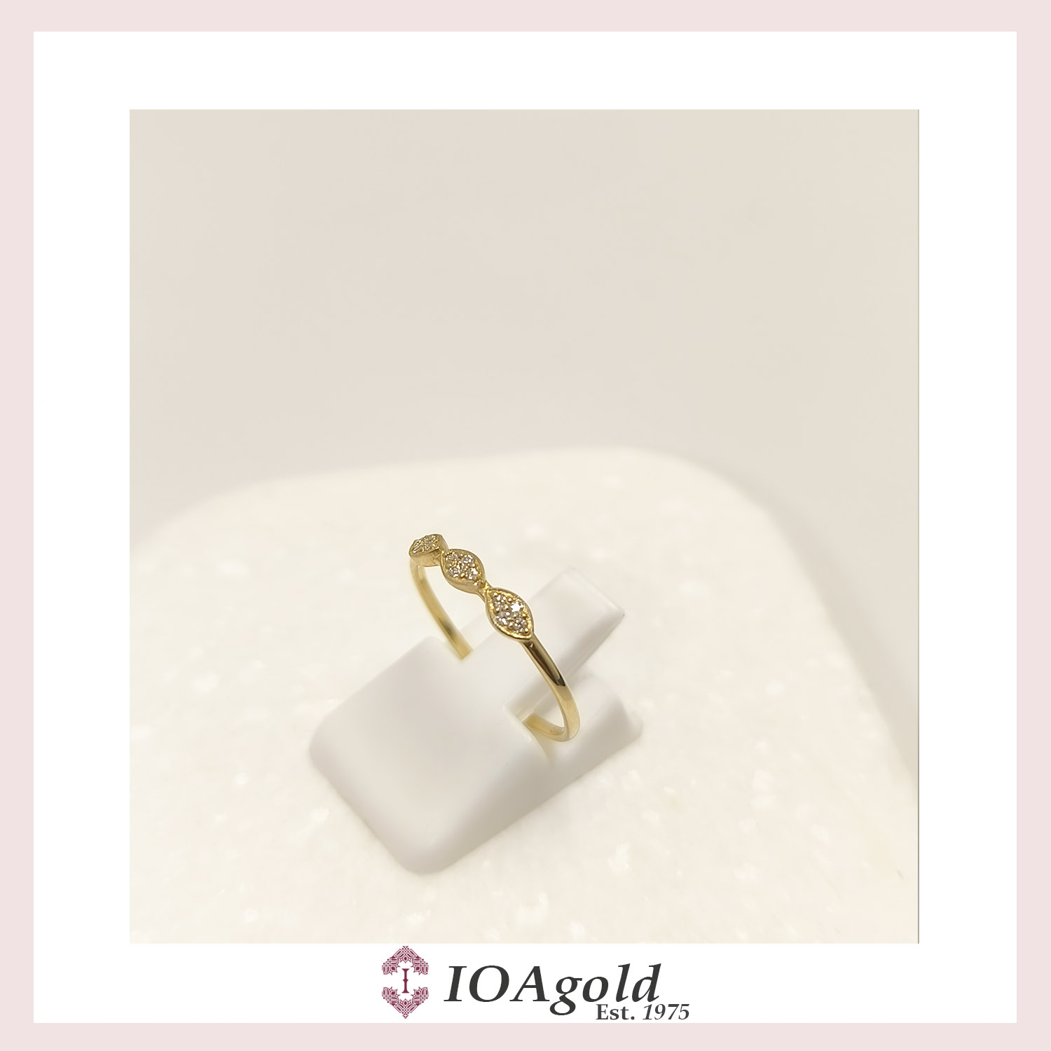 petit ring 3 parts -White stones b