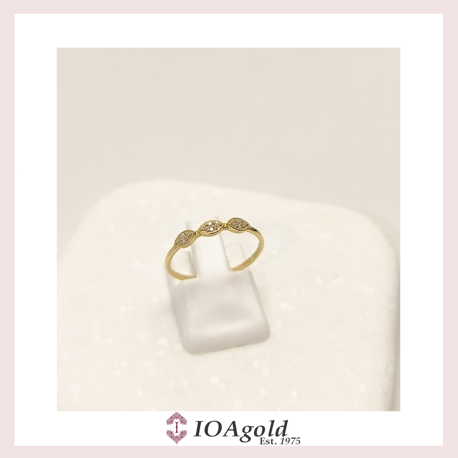 petit ring 3 parts -White stones c