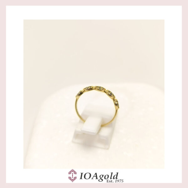 Gold ring 14k- petit sweet5 Dark blue stones