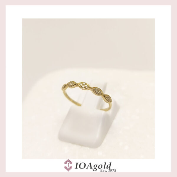Gold ring 14k – petit sweet5 White stones