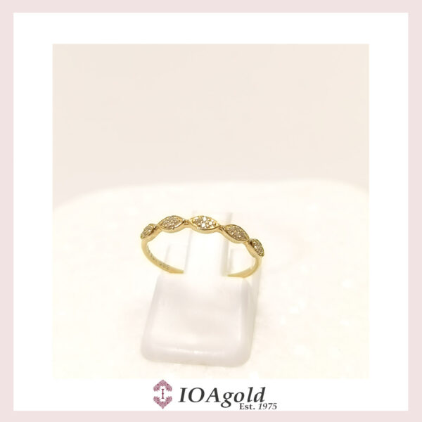 Gold ring 14k – petit sweet5 White stones