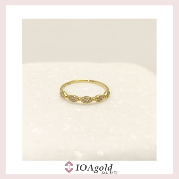 Gold ring 14k – petit sweet5 White stones