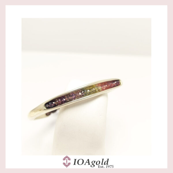 Silver 925 cuff with red stones