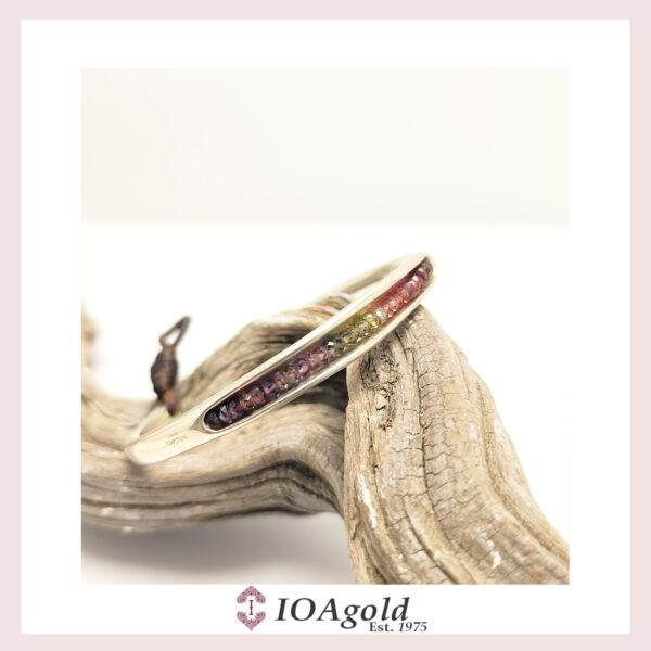 Silver 925 cuff with red stones