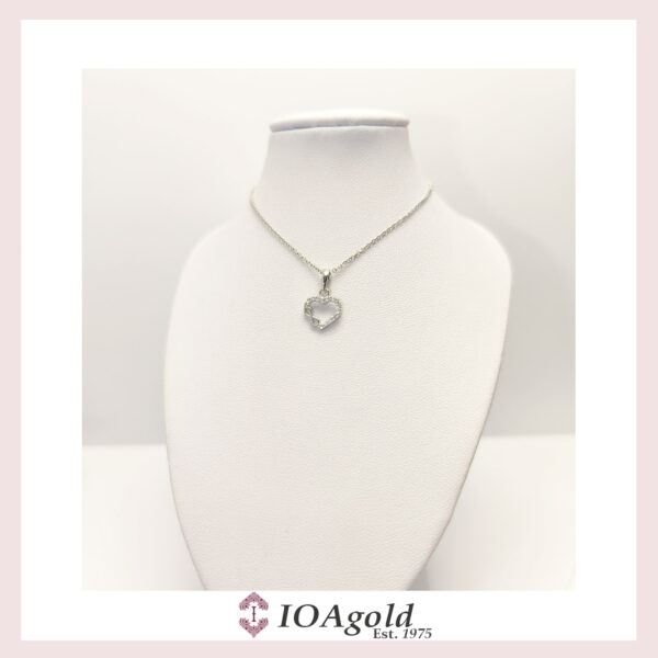White gold 14k pendant-Heart & Infinity