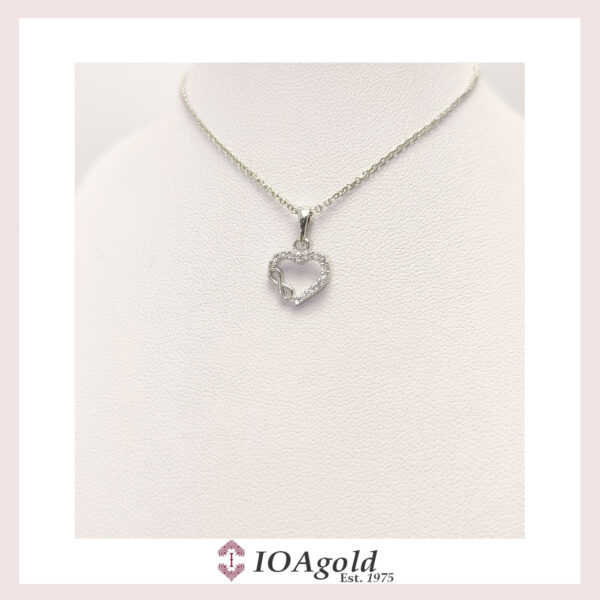 White gold 14k pendant-Heart & Infinity