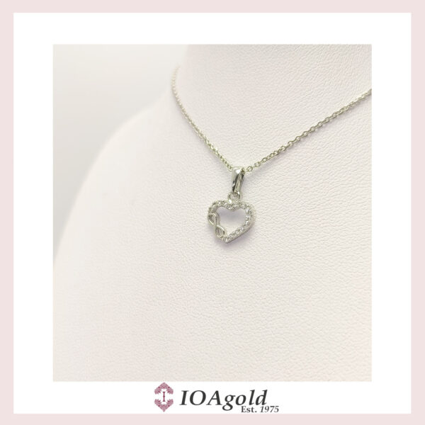 White gold 14k pendant-Heart & Infinity