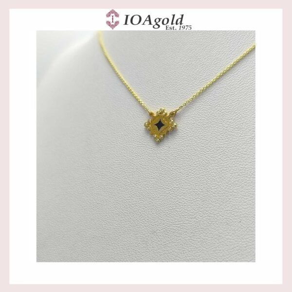 Gold 14k pendant – Psw1.black chain attached