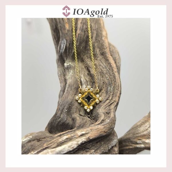 Gold 14k pendant – Psw1.black chain attached