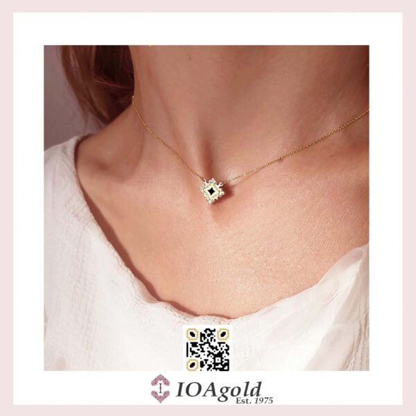 Gold 14k pendant – Psw1.black chain attached