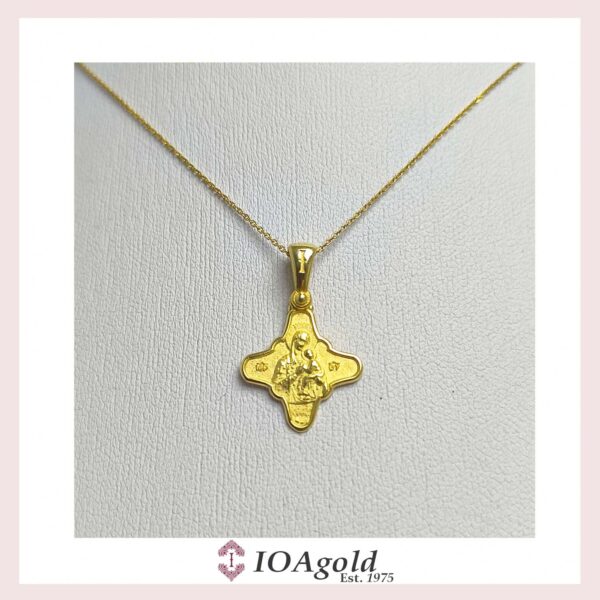 Mother of God – Gold 14k pendant – Crossy F.22 medium