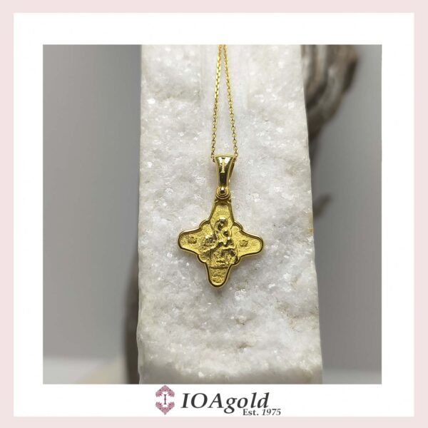 Mother of God – Gold 14k pendant – Crossy F.22 medium